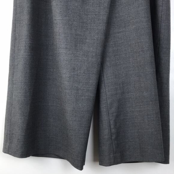 Eileen Fisher Wool Wide Leg Wrap Pant Mid Rise Crop Charcoal Gray PP FLAW - Picture 4 of 15